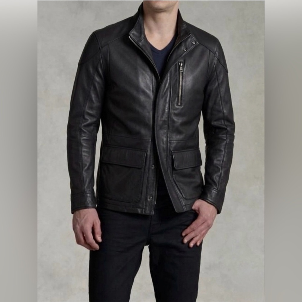 John Varvatos Collection Leather Moto Size EU 54 USA 44